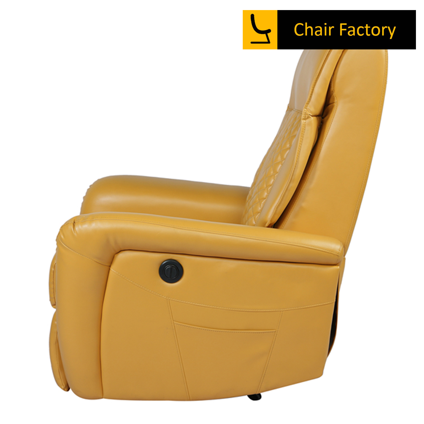 Lazio Mustard Yellow Leather Recliner Chair with Soft Padding & Lumbar